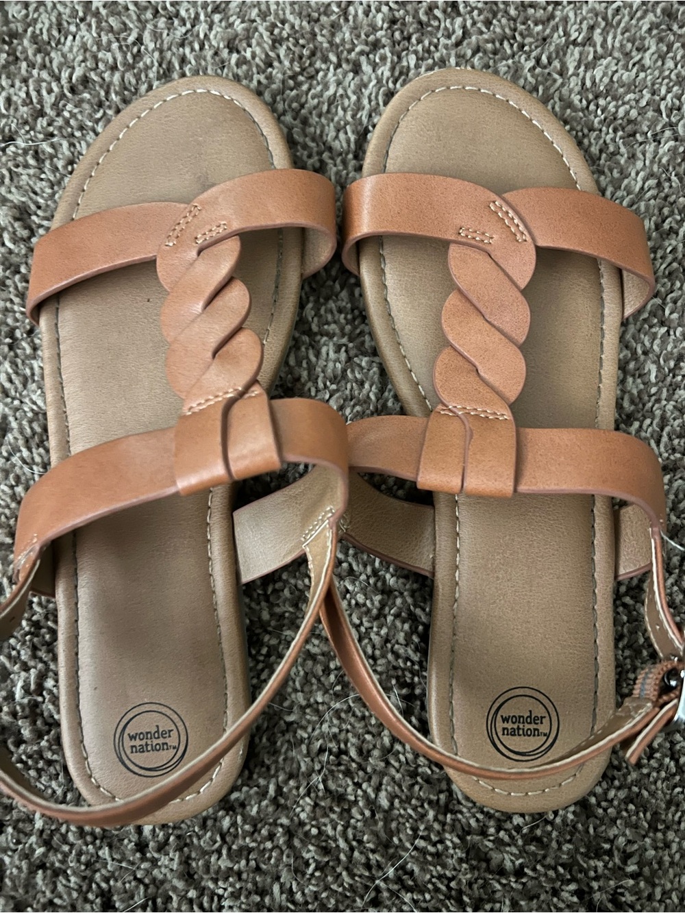 wonder nation Brown Braided Strap big girl size 3